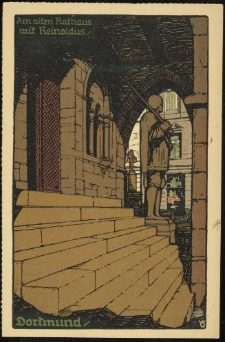 Am alten Rathaus mit Reinoldus.  Dortmund.