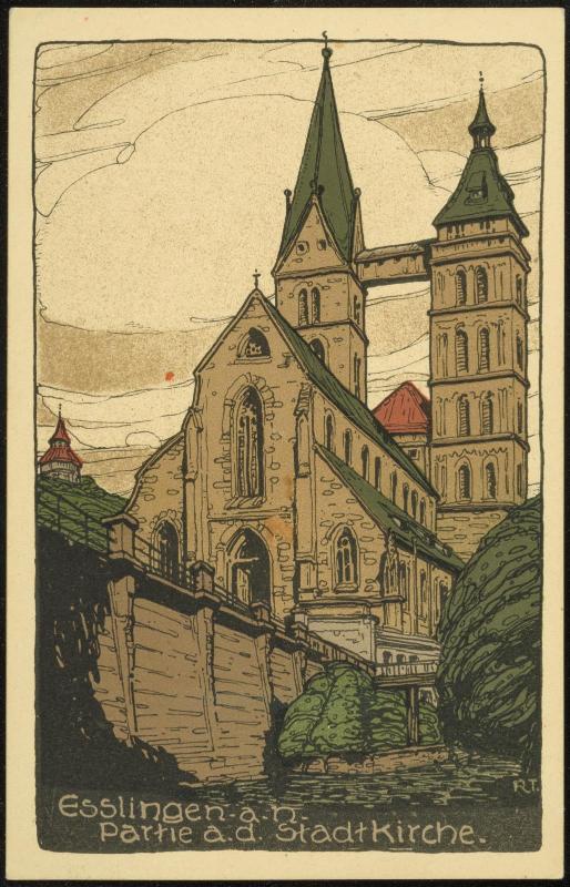 Esslingen - a. n. Partie a.d. Stadtkirche.