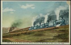 4394. D.&R.G. Train Crossing Soldiers Summit, 90 Miles East of Salt Lake City, Utah.
