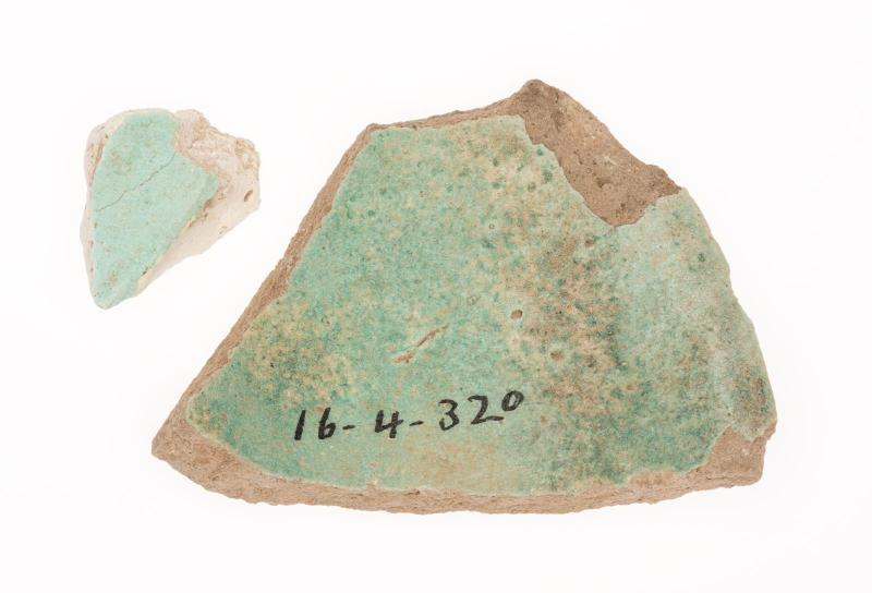 Two fragments  of faience from different bowls