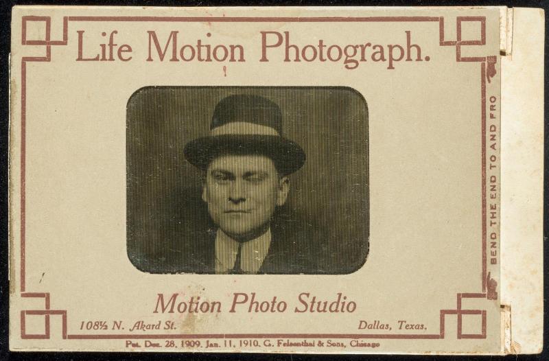 Life Motion Photograph. [Man with a hat on]