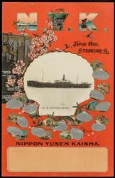 N.Y.K. JAPAN MAIL STEAMSHIP CO. S.S. WAKASA MARU. 
NIPPON YUSEN KAISHA.
