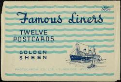 Famous Liners TWELVE POSTCARDS GOLDEN SHEEN