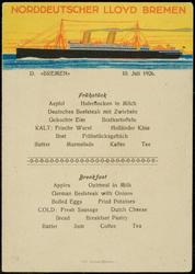NORDDEUTSCHER LLOYD BREMEN - D. "BREMEN" 10. Juli 1926.
