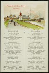Dampfer "KAISER WILHELM II" den 22. März 1908  Frühstück. Breakfast.
