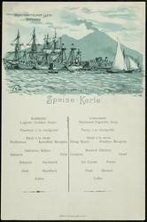 Dampfer "König Albert" den 4. Mai 1909  Speise-Karte. 
Jm Hafen von NEAPEL