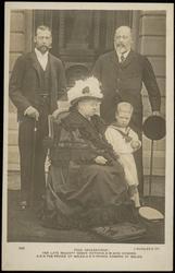 FOUR GENERATIONS: HER LATE MAJESTY QUEEN VICTORIA, H.M. KING EDWARD, H.R.H. THE PRINCE OF WALES, H.R.H. PRINCE EDWARD OF WALES.

