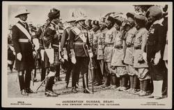 CORONATION DURBAR, DELHI. THE KING EMPEROR INSPECTING THE VETERANS.


