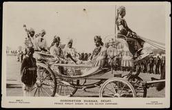 CORONATION DURBAR, DELHI. PRINCE RANJIT SINGHI IN HIS SILVER CARRIAGE.

