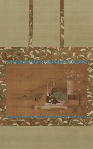 A Woman on a Veranda Gazing at the Moon