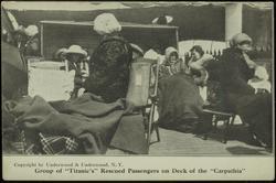 Group of "Titanic's" Rescued Passengers on Deck of the "Carpathia"
