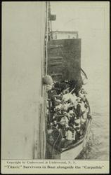 "Titanic" Survivors in Boat alonside the "Carpathia"
