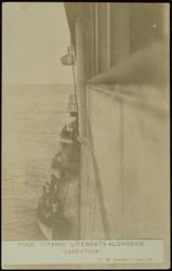 FOUR "TITANIC" LIFEBOATS ALONGSIDE "CARPATHIA"
