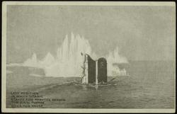 LAST POSITION IN WHICH TITANIC STAYED FIVE MINUTES BEFORE THE FINAL PLUNGE.
