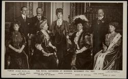 THE ROYAL GATHERING AT WINDSOR, NOVEMBER 17th, 1907. KING OF SPAIN. EMPEROR OF GERMANY. QUEEN ALEXANDRA. KING EDWARD. QUEEN OF NORWAY. EMPRESS OF GERMANY. QUEEN OF PORTUGAL. QUEEN OF SPAIN.

