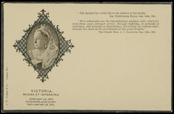 VICTORIA. REGINA ET IMPERATRIX 
BORN, MAY 24, 1819 - ACCESSION, JUNE 20, 1837 - DIED, JANUARY 22, 1901