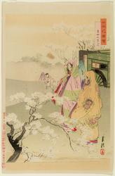 Court Ladies Viewing Cherry Blossoms (Kanjo no hanami), from the series Flowers of Japan, Illustrated (Nihon hana zue)