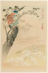 The Fairy Tale of the Old Man Who Made the Trees Blossom (Hanasaki no okina, mukashi banashi), from the series Flowers of Japan, Illustrated (Nihon hana zue)