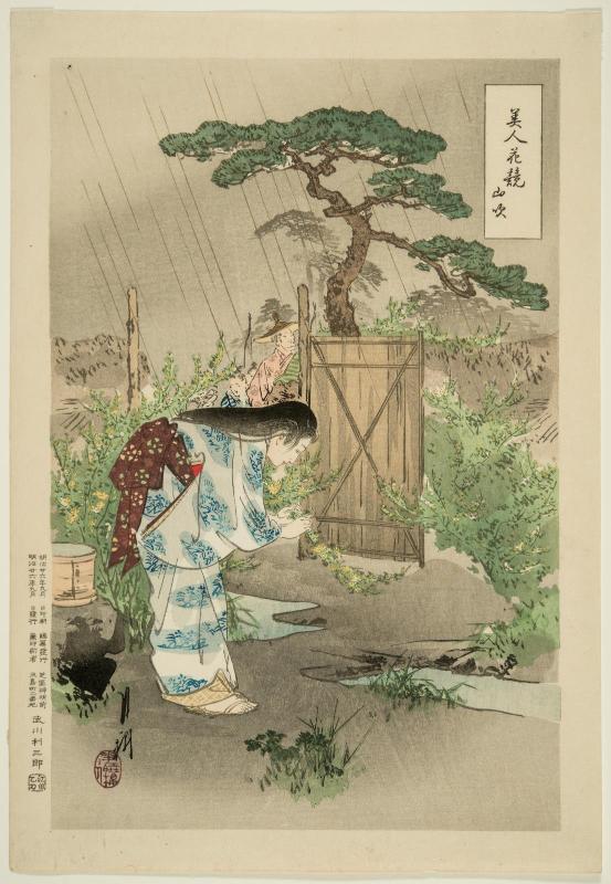 Kerria Roses (Yamabuki), from the series Beauties Compared to Flowers (Bijin hana kurabe)