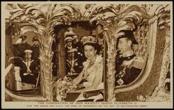 THE CORONATION OF HER MAJESTY QUEEN ELIZABETH II 
H.M. THE QUEEN AND H.R.H. THE DUKE OF EDINBURGH ON THE WAY TO WESTMINSTER ABBEY