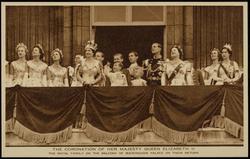 THE CORONATION OF HER MAJESTY QUEEN ELIZABETH II 
THE ROYAL FAMILY ON THE BALCONY OF BUCKINGHAM PALACE ON THEIR RETURN