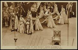 THE CORONATION OF HER MAJESTY QUEEN ELIZABETH II 
HER MAJESTY THE QUEEN IS RECEIVED ON HER ARRIVAL AT WESTMINSTER ABBEY