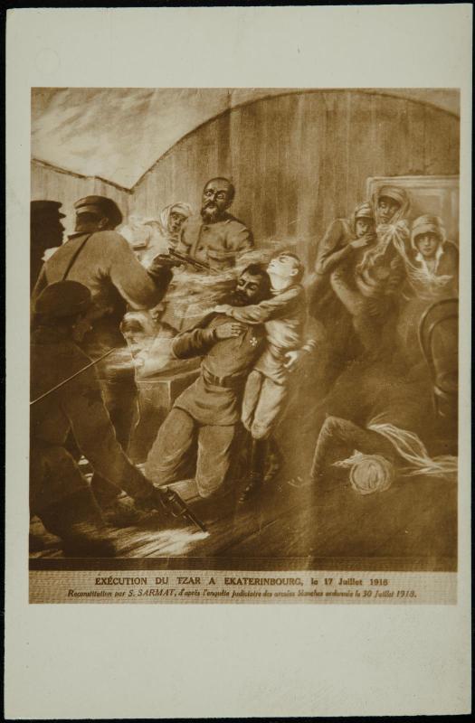 EXÉCUTION DU TZAR A EKATERINBOURG, le 17 Julliet 1918 - Reconstitution par S. SARMAT, d'aprés l'enquéte judiciaire des armées blanches ordonnée le 30 Julliet 1918.