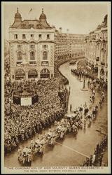 THE CORONATION OF HER MAJESTY QUEEN ELIZABETH II 
THE ROYAL COACH ENTERING PICCADILLY CIRCUS