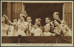 THE CORONATION OF HER MAJESTY QUEEN ELIZABETH II 
WATCHING THE FLY-PAST SALUTE OF THE ROYAL AIR FORCE