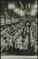 The Crowned Queen Elizabeth II in Westminster Abbey