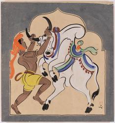 Bull Fighter; one of the "Haripura posters"