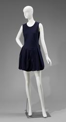 Navy boiled wool dress