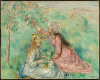 Girls Picking Flowers in a Meadow