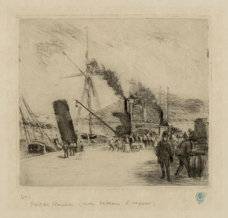 Harbor at Rouen (with Chimneys)