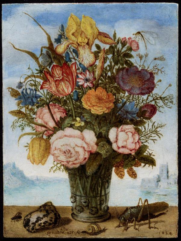 Bouquet of Flowers on a Ledge