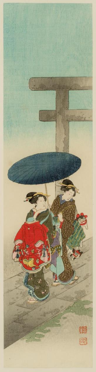 Two Women Bringing a Baby for the First Shrine Visit (Miyamairi)