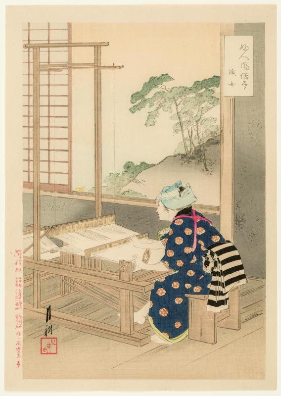 Weaving Woman (Orime), from the series An Assortment of Women's Customs (Fujin fûzoku zukushi)