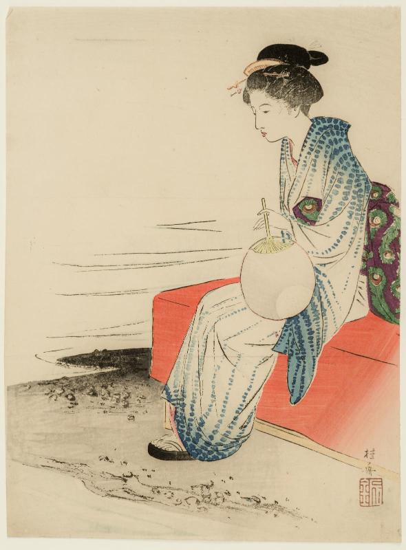 Bench for Cooling Off (Suzumidai), frontispiece illustration from the literary magazine Bungei kurabu, vol. 16, no. 11