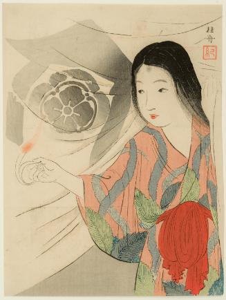 Tora Gozen, frontispiece illustration from the literary magazine Bungei kurabu, vol. 20, no. 1