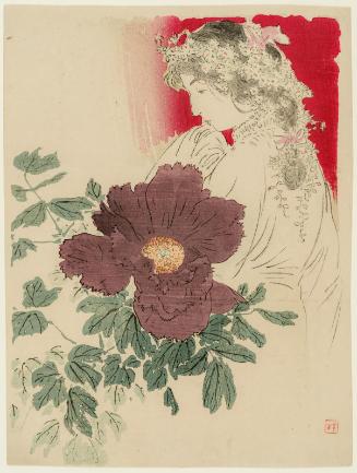 Butterflies (Kochô), frontispiece illustration from the literary magazine Bungei kurabu, vol. 13, no. 8