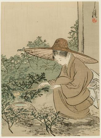 The Beginning of Winter (Robiraki), frontispiece illustration from the literary magazine Bungei kurabu, vol. 15, no. 13