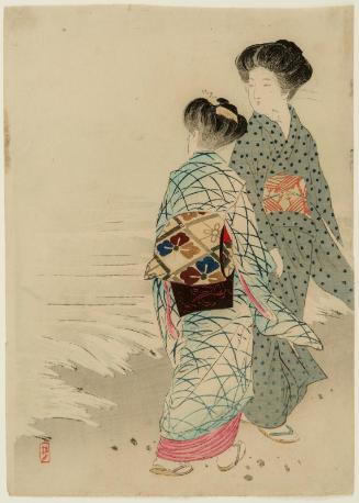 Seashore (Hamabe), frontispiece illustration from the literary magazine Bungei kurabu, vol. 17, no. 9