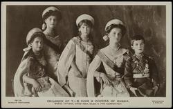 CHILDREN OF T.I.M. CZAR & CZARINA OF RUSSIA. MARIA, TATIANA, ANASTASIA, OLGA & THE CZAREVITCH. 
