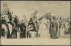 Probably Kaiser Franz Josef I speaking to Cavalry.
