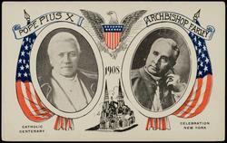 POPE PIUS X 1908 ARCHBISHOP FARLEY - CATHOLIC CENTENARY CELEBRATION NEW YORK
