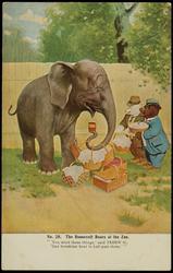 No. 28. The Roosevelt Bears at the Zoo. 
"'You mind these things,' said TEDDY-G, 
'Our breakfast hour is half-past three.'"
