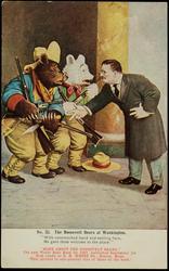 No. 32. The Roosevelt Bears at Washington. 
"With outstretched hand and smiling face, 
He gave them welcome to the place."
