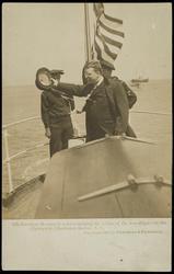 505. President Roosevelt acknowledging the salute of the war-ships – on the Algonquin, Charleston harbor, S.C.
