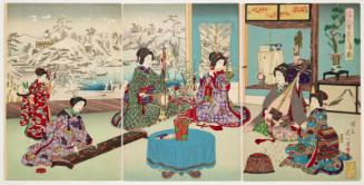 Beauties Playing Chinese Music While Viewing Snow (Kajin yukimi no shingaku)