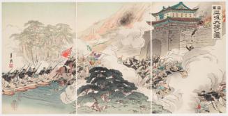 Illustration of the Great Battle of the Japanese Army at Pyongyang (Nichigun Heijô daishô no zu)